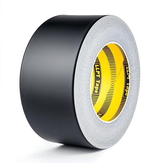 LLPT Aluminum Black Foil Tape 2 Inches x 55 Yards 3.94 Mil | Industrial Grade, Extra Thick, Strong Adhesive, No Residue, Weather Resistant for HVAC Sealing Hot Cold Air Pipe Metal Repair