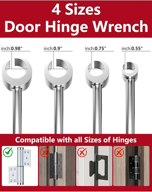 2 Pcs Door Hinge Adjustment Tool for 14-19mm & 23-25mm,Hinge Adjustment Tool, Hinges Gap Adjusting Wrench, Heavy Duty Door Hinge Repair Tool for Interior & Exterior Doors, Residential, Fire Door