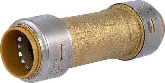 SharkBite Max 1 x 1 in Slip Coupling, Push-to-Connect Brass Plumbing Fitting, UR3020A