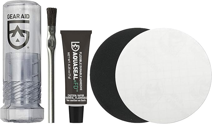 GEAR AID Aquaseal Wader and Boot Repair Kit – Waterproof Adhesive and Patch Kit for Fixing Holes, Tears in Neoprene, Breathable Waders and Outdoor Gear with Aquaseal FD and Tenacious Tape, 2 Pack