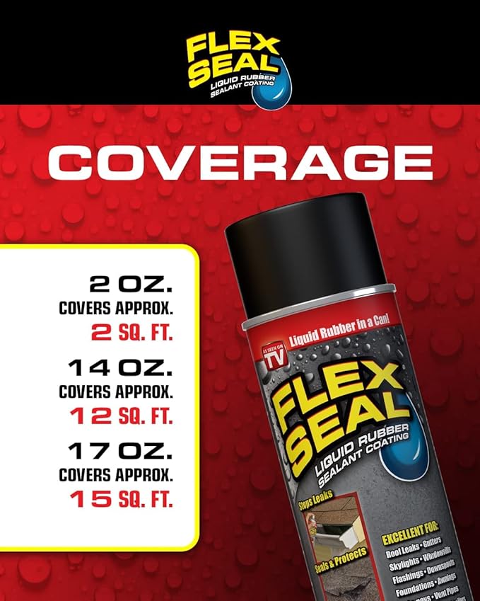 Flex Seal Mini, Clear, Stop Leaks Instantly, Waterproof Rubber Spray On Sealant Coating, Travel Size, Perfect for Gutters, Wood, RV, Campers, Roof Repair, Skylights, Windows, and More