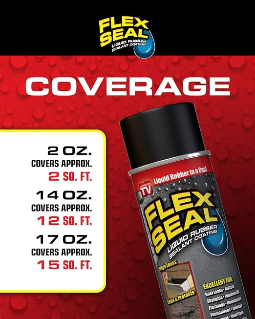 Flex Seal Mini, Black, Stop Leaks Instantly, Waterproof Rubber Spray On Sealant Coating, Travel Size, Perfect for Gutters, Wood, RV, Campers, Roof Repair, Skylights, Windows, and More