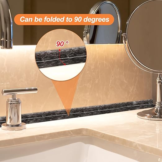 PATIKIL Caulk Tape Waterproof Self Adhesive, PVC Toilet Caulking Sealant Strip Bathtub Caulk Sealing Strip Tape for Bathroom Kitchen Countertop, Ink Painting (1.5 Inch x 10.5 Ft)