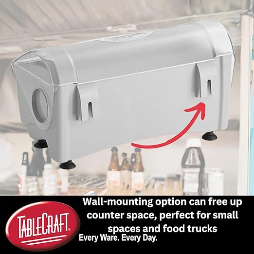 TableCraft RWS12 Rapid Wrap Film Dispenser, 12" White, Crafted from Durable BPA-Free Tritan, Easy to Clean, Quick and Efficient Wrapping Solution, Versatile for Kitchen or Catering Use, Compact Design
