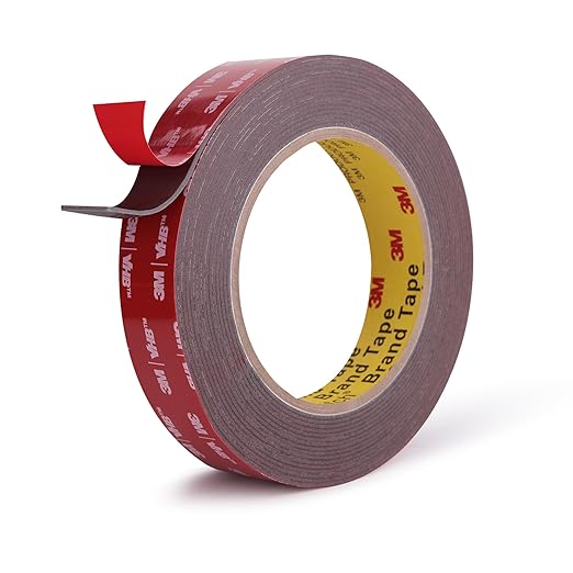 Double Sided Tape Heavy Duty Mounting Tape 3/4" x 18Ft Made of 3M 4611F Gray Strong Adhesive for Reliable Bonding Waterproof Foam Tape for Home Office Car Decorative Materials and Trims