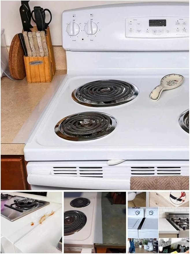 Silicone Kitchen Stove Gap Covers, Kitchen Counter Gap Anti-Slip Non-Tacky Filler Seals Spills Between Counter, Stovetop, Oven, Washer, heat-resistant，Set of 2 (21Inches, Translucent) by liboyixi