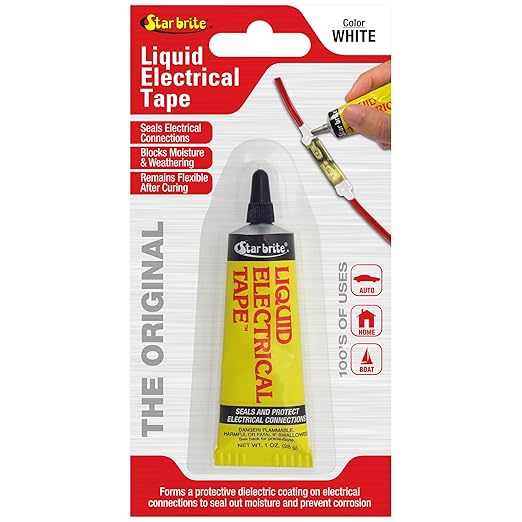 STAR BRITE Liquid Electrical Tape - Superior Adhesion and Flexible Protection for Frayed Cables, Terminals, and Electric Splices