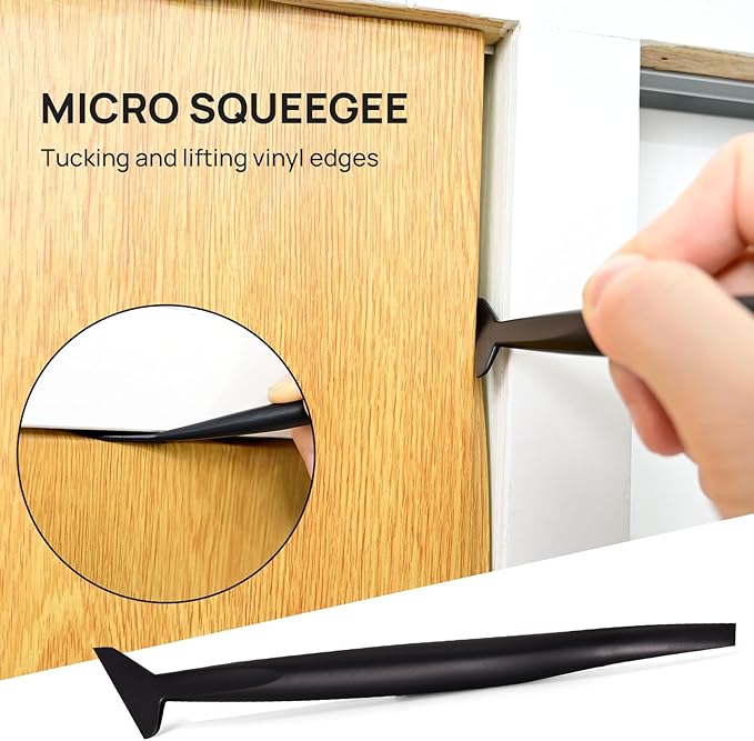 NEWISHTOOL Wallpaper Smoothing Tool Kit, Wallpaper Tools for Applying Peel and Stick Contact Paper Vinyl Film, Includes Big Smoothing Squeegee, Felt Scraper, Edge Tucking Stick, Craft Knife & Blades