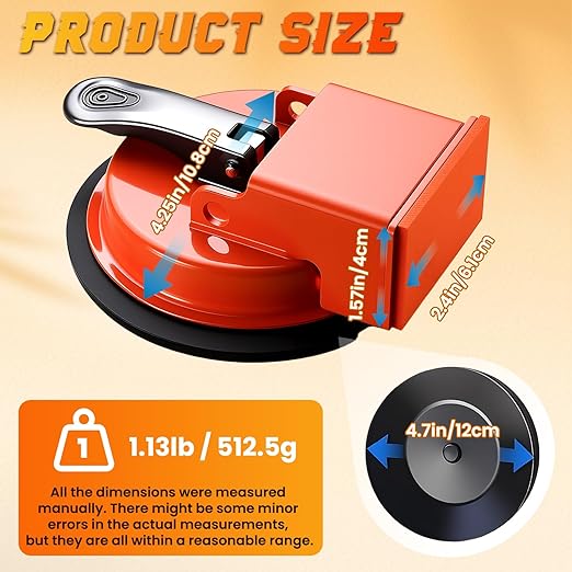 Floor Gap Fixer Tool Laminate Flooring Tools Wood Floor Repair Kit Vacuum Suction Cup Plank Grabber Power Shunting Installation for Flooring Seam Setter Fixing Grabber Leveler(Yellow)