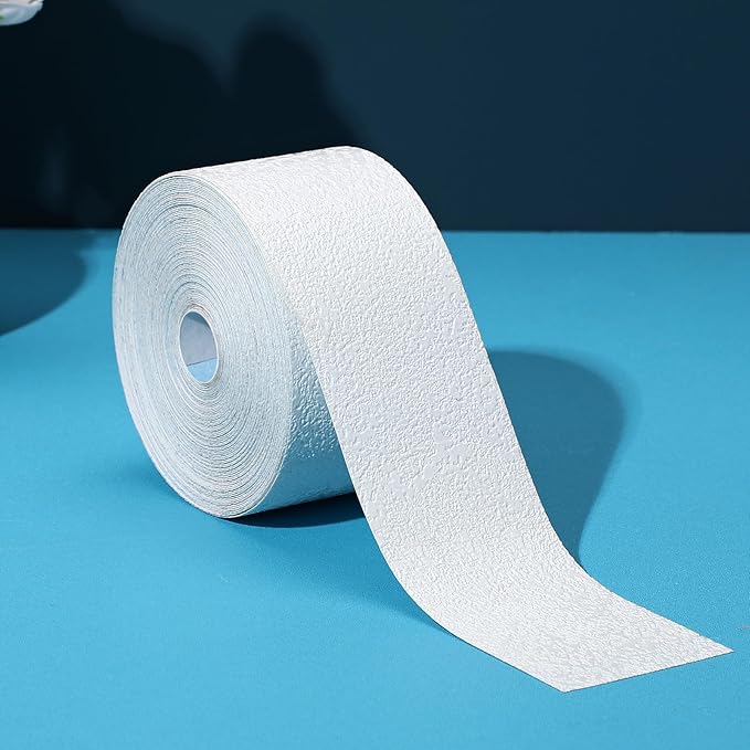 Self Adhesive Crack Drywall Joint Repairs Tape 1.5'' x 32' Textured Roll Joint Tape Paintable for Walls Diatom Mud Finish Texture Tapes for Drywall Repair