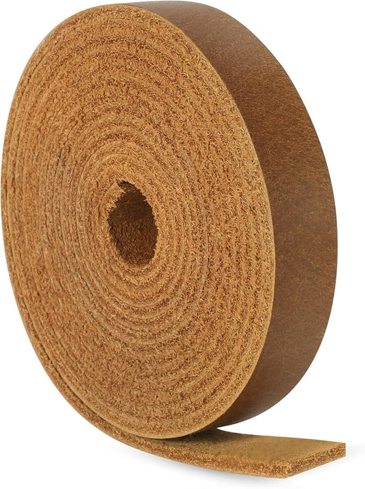 Ringsun 1/2 Inch Wide Flat Leather Straps for Crafts, Full Grain Leather Strips Cord String for Crafts, Tooling (2mm Thick 72.5 Inches Long Bourbon Brown)