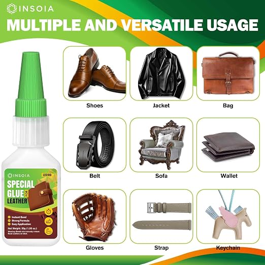 Super Glue for Leather, 30g Heavy Duty Leather Glue Adhesive for Purses, Shoes, Sofas & Furniture – Quick-Dry, Waterproof, Flexible Repair Glue Leathercraft, Upholstery & DIY Projects