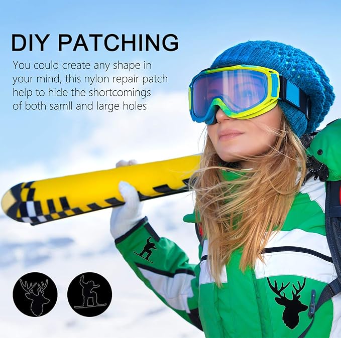 Down Jacket Repair Patch 8 Sheet, Black Nylon Blank Tape Patches for Jackets Tenacious, Blemish Waterproof Patagonia Sticker Self-Adhesive Repair Patching Kit for Jackets