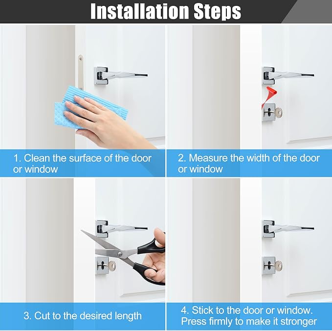 Draft Seal Tape for Doors and Windows 1 in x 20 Ft Silicone Weather Stripping Extra Thick 2mm Door Seal Strip with Strong Adhesive Draft Insulation Stopper Side Seal - White