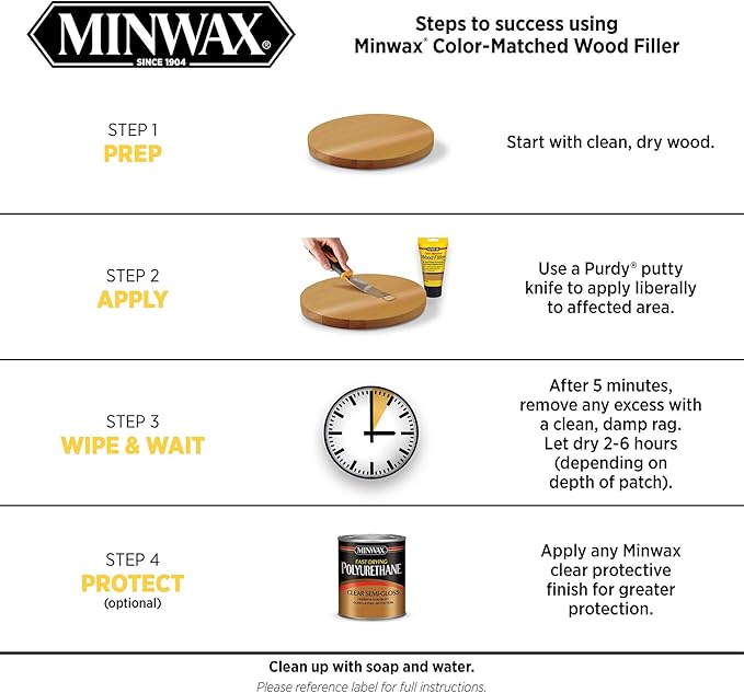 Minwax Color-Matched Wood Filler, Golden Oak, 6 oz (Pack of 2)