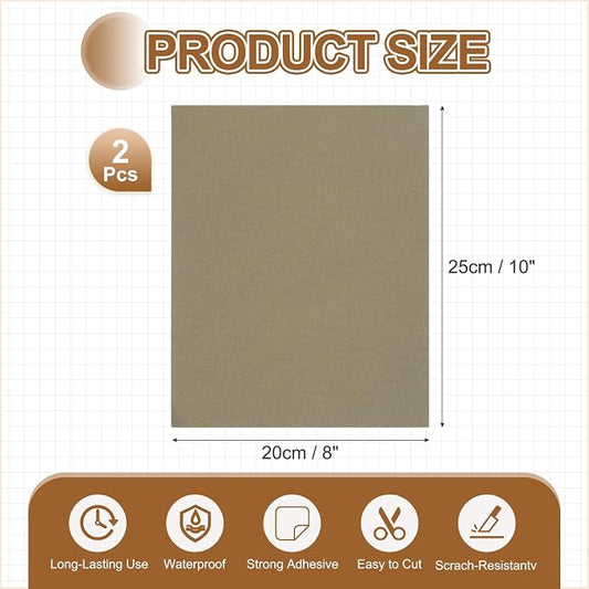 MECCANIXITY 2 Pcs Leather Repair Patch 8"x10" Self-Adhesive Leather Vinyl Repair Tape Kit for Furniture Couches Sofa Chair Car Boat Seats Jackets, Khaki