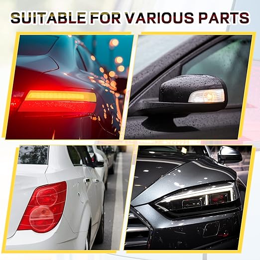 16.4 ft x 2 Inches Self Adhesive Repair Light Tape Auto Tail Light Tape Fog Lights Tint Tape Headlight Lens Tape (Multicolor, 4 Rolls)