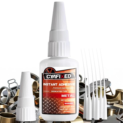 Metal Super Glue 28.3g 1oz, Thick Clear Instant Heavy Duty CA Glue Liquid for Metal Crafts Stainless Steel Aluminum, Strong Multifunctional Cyanoacrylate Adhesive for Glass Ceramic Plastic Wood Rubber