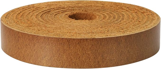 Ringsun 1/2 Inch Wide Flat Leather Straps for Crafts, Full Grain Leather Strips Cord String for Crafts, Tooling (2mm Thick 72.5 Inches Long Bourbon Brown)