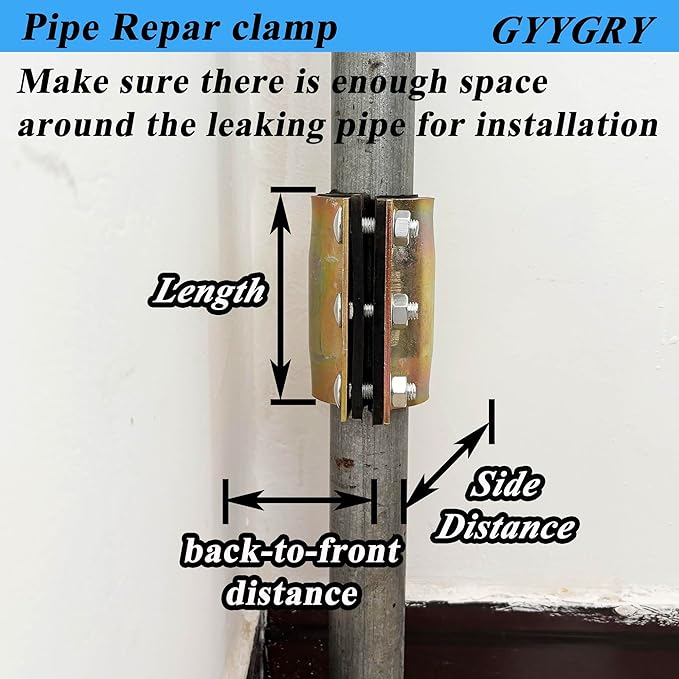 Water Pipe Repair Clamp for 3 inch Pipe(OD of The Applicable Pipe is 3.5 inch),Leak Sealer for Pipes and Plumbing,Suitable for PE/PPR Pipes,Steel Pipes,Iron Pipes