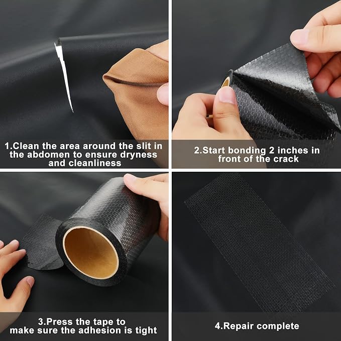 Frienda 4 Inch x 50 Feet Rv Underbelly Tape Underbelly Material Corrugated Waterproof Repair Belly Wrap Tape Thick Adhesive Patch Fabric Sealing for Camper Mobile Home Travel Trailer Repair