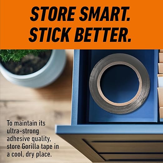 Gorilla Tape Tough & Wide, Silver Tape, 2.88" x 25 yd (Pack of 1) - Heavy Duty and Weather Resistant for Indoor or Outdoor