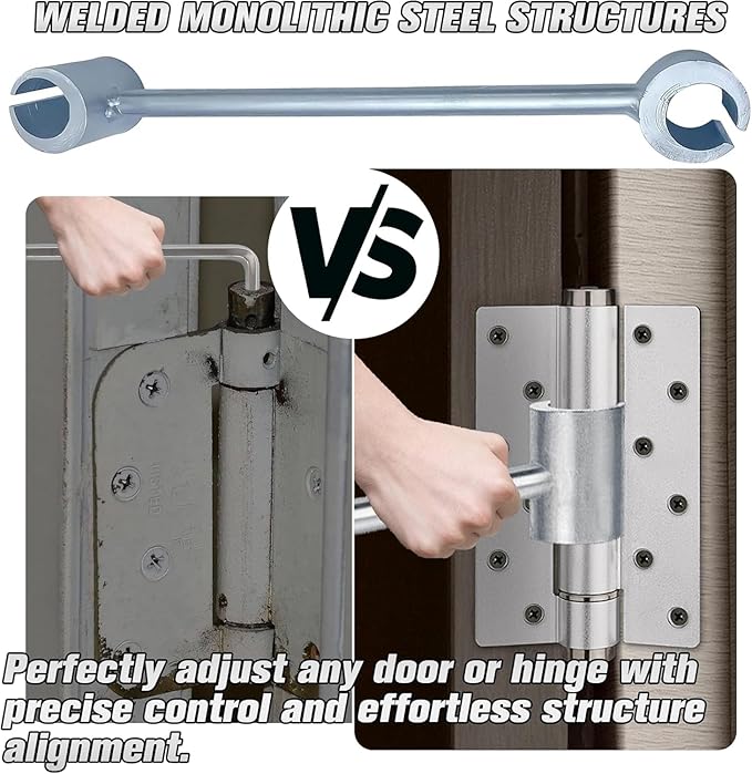 1 Pack Dual Size Door Hinge Adjustment Tool 23–25mm, Door Hinge Repair Tool, Door Gap Adjustment Tool, Door Adjustment Tool, Heavy Duty for Fixing Gaps in Fire, Cleanroom Safety Use (Silvery)