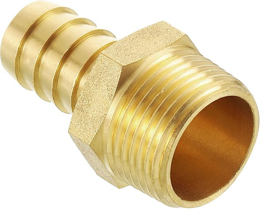 Pack of 1 Brass Hose Barb Fittings Adapter Connector 5/8" Hose Barb to 3/4" NPT Male Fittings for Home Machines, Massage Bathtubs, and Irrigation Systems