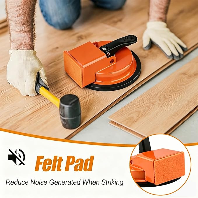 Floor Gap Fixer Tool,2026 New Heavy Duty Floor Gap Fixer Tool with Enhanced Suction Cup for Laminate, Vinyl, Hardwood & Engineered Wood Flooring - Comes with 1 Pair Gloves, Orange