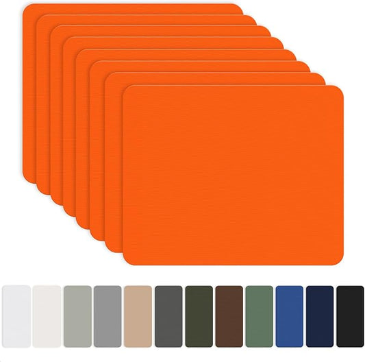 OAZ 8 Pieces 7.87 x 5.9 inch Nylon Repair Patches Nylon Fabric Patch Self-Adhesive Fabric Repair Tape Waterproof Lightweight Outdoor Gear Patch Kit for Down Jacket Clothing Tent Bag (Orange)