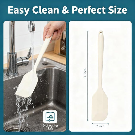 Flexible Silicone Spatula - Heat Resistant Kitchen Utensils for Baking, Cooking, Mixing & Scraping | Premium, Sturdy & Non-Scratch Tool for Non-Stick Pans