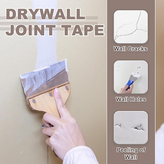 uxcell Drywall Joint Tape, 2" x 66Ft Self-Adhesive Fiberglass Cement Board Mesh Tape, Crack Patch Fabric for Wall Sheetrock Ceiling Crack Repairing Strengthening, White