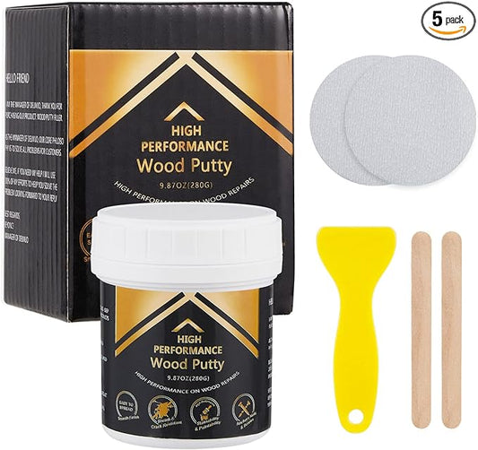 Deuvuo Walnut Wood Filler, Walnut Wood Putty Filler - Our Wood Grain Filler Offers a Quick and Lasting Fix for Any Damage or Flaw - Paintable, Stainable, Sandable & Quick Drying - 9.87 Ounce