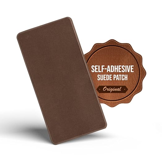 Instant MastaPlasta Suede Premium Repair Patch - Brown 8in x 4in (20cm 10cm) Self-Adhesive Upholstery-Quality Patches for Sofas, Car Interiors, Bags, Shoes & More