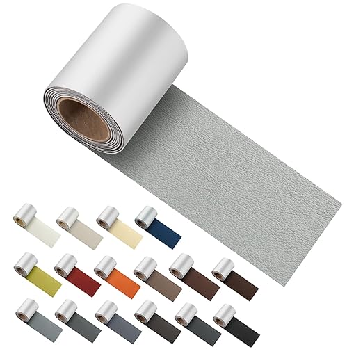 ILOFRI Self Adhesive Leather Repair Patch Tape 3x60 inch, Vinyl and Leather Repair Kit for Couches, Furniture, Car Seat, Boat Seat, Sofa, Vinyl Upholstery, Chair, Interior - Light Grey #2