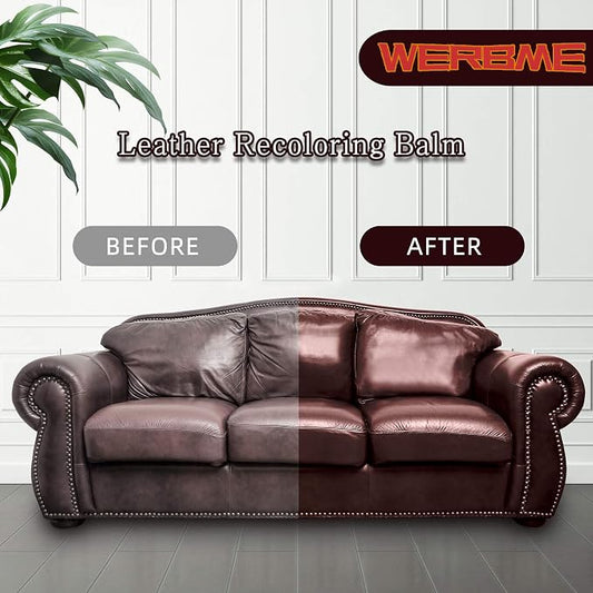 Leather Recoloring Balm & Color Restorer - 10 OZ, Dark Gray | Restore Faded Leather Color, Cover Scratches & Scuffs. Easy DIY Application for Furniture, Sofa, Car Seats, Bags & Shoes