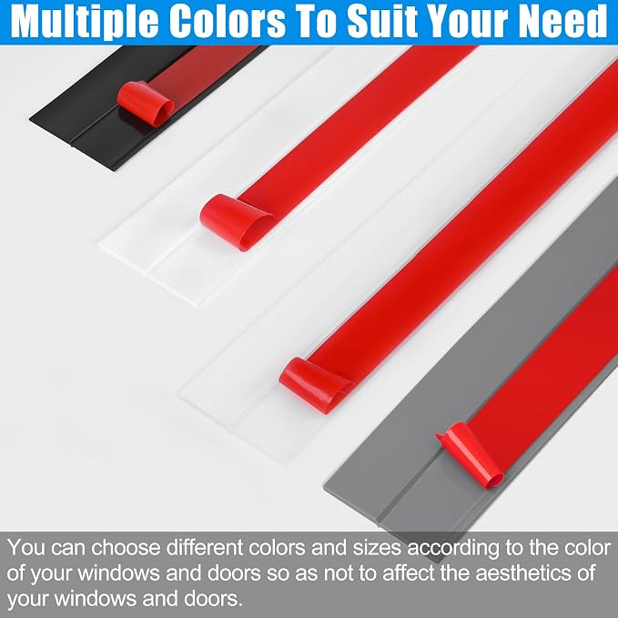 Draft Seal Tape for Doors and Windows 2 in x 40 Ft Silicone Weather Stripping Extra Thick 2mm Door Seal Strip with Strong Adhesive Draft Insulation Stopper Side Seal - Clear