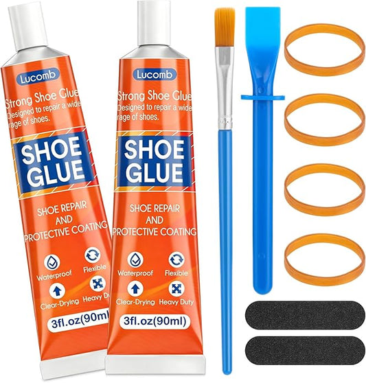 Shoe Glue Soles Repair| 180 ML Heavy Duty Clear Shoe Sole Repair Glue, Waterproof, High-Strength Adhesive, Dries in 24 Hrs| Strong Glue Shoe for Soles, Heels & Repair on Boots, Leather, Rubber, Canvas