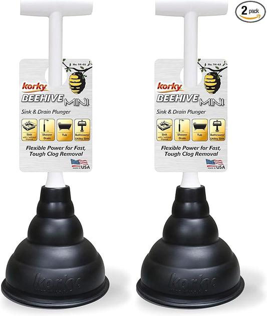 Korky 94-4A Beehive Mini Sink and Drain Plunger (Pack of 2)