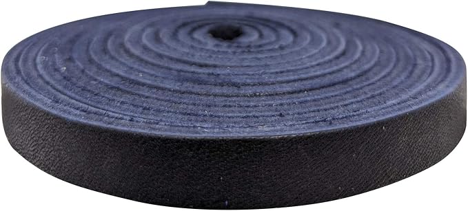 TOFL Genuine Leather Strap, Top Grain Cowhide Craft Strip – Dark Navy | 72" L x 3/8" W x 1/8" Thick | Suede Backing | Leather Craft Supplies | Easy to Cut & Stitch | DIY Projects & Repairs | 7–8 oz