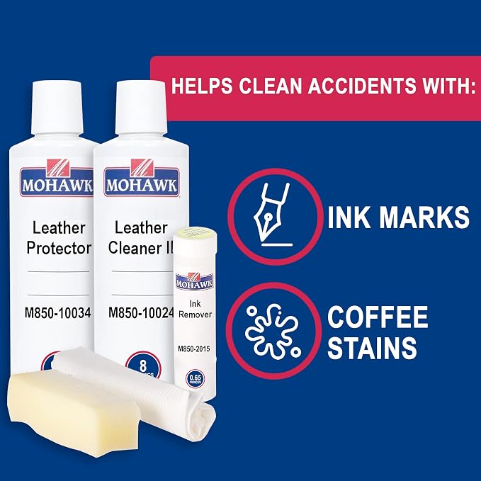 Mohawk Leather Care Kit, Includes Leather Cleaner II (M850-10024), Leather Protector (M850-10034), Ink Remover (M850-2015)