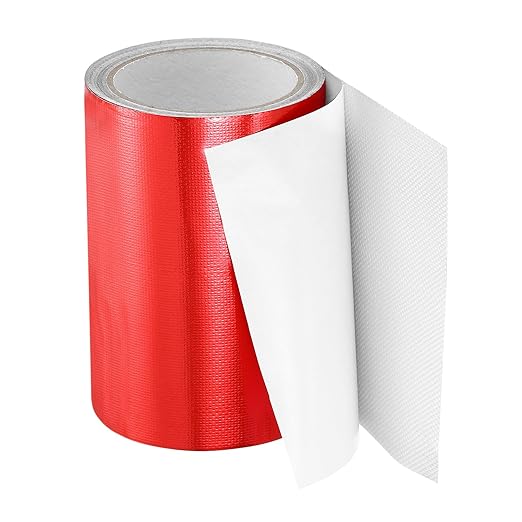 PATIKIL Awning Repair Tape 6" x 26ft Waterproof Canvas Tape High Adhesive Tear Repair Patch Kit for PVC Tarpaulin Tent Awning Fabric RV Sail Boat Cover, Red