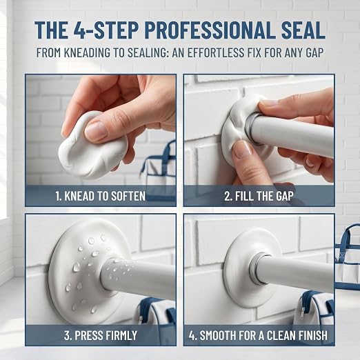 4Pack Waterproof Sealing Putty for Home Repairs – Flexible Moldable Clay for Pipe Gaps, Wall Openings, AC Sealing, Durable Leak Protection