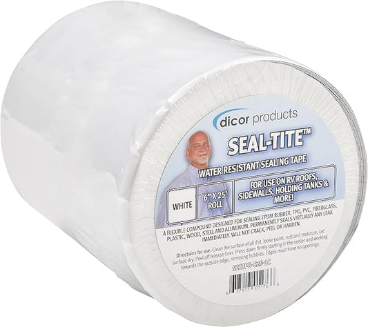 Dicor 522TPO-625-1C Seal-tite RV, Trailer, Motorhome Roof Repair Tape - 6" x 25' - White