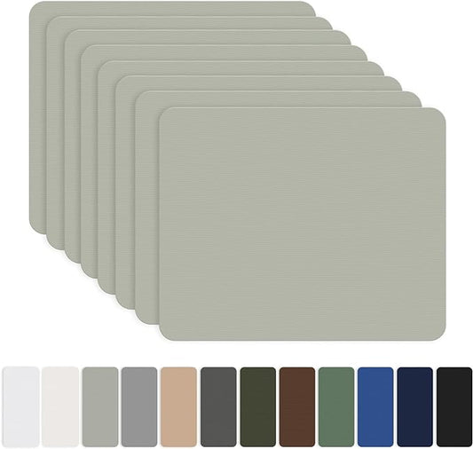 OAZ 8 Pieces 7.87 x 5.9 inch Nylon Repair Patches Nylon Fabric Patch Self-Adhesive Fabric Repair Tape Waterproof Lightweight Outdoor Gear Patch Kit for Down Jacket Clothing Tent Bag (Light Gray)