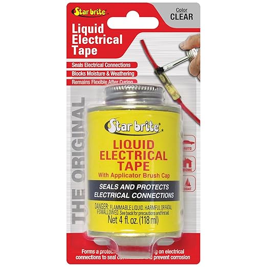 STAR BRITE Liquid Electrical Tape - Superior Adhesion and Flexible Protection for Frayed Cables, Terminals, and Electric Splices