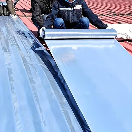 Waterproof Sealant Tape Self Adhesive Rubberized Asphalt Tape for RV Roof Metal Roof Corrugated Roof Leak Repair UV Resistant Heavy Duty Waterproofing Membrane(Silvery, 393.7 in X 7.87 in)