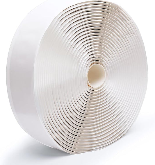 LLPT Butyl Tape White 2 Inch x 33 Feet 5mm Thickness Water Tight Seal for Leak Proof EPDM RV Repair Window Glass Boat Sealing Roof Pipe Patching(WST5110)