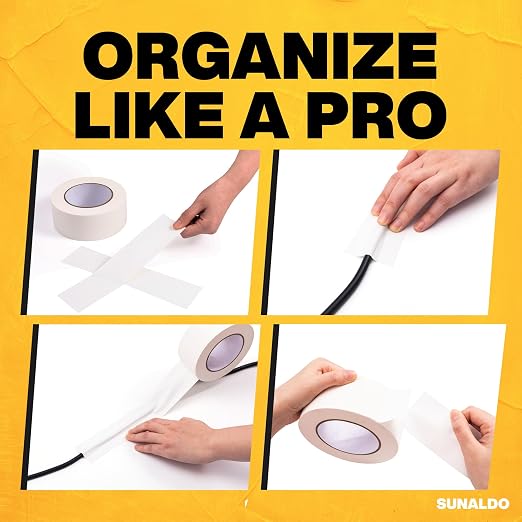 Gaffers Tape Heavy Duty, Easy to Rip, Residue-Free Professional Grade Floor Tape for Electrical Cords, Matte Finish Non Reflective, Weather Resistant (6, White, 2" x 30 Yards)