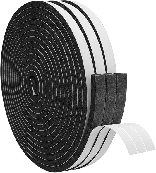 DGSL Foam Insulation Tape, 1/2In x 1/4In x51Ft Weather Stripping Door Seal Strip for Doors and Windows,Sliding Door, Soundproofing Door Seal,Weatherstrip,Air Conditioning Seal Strip